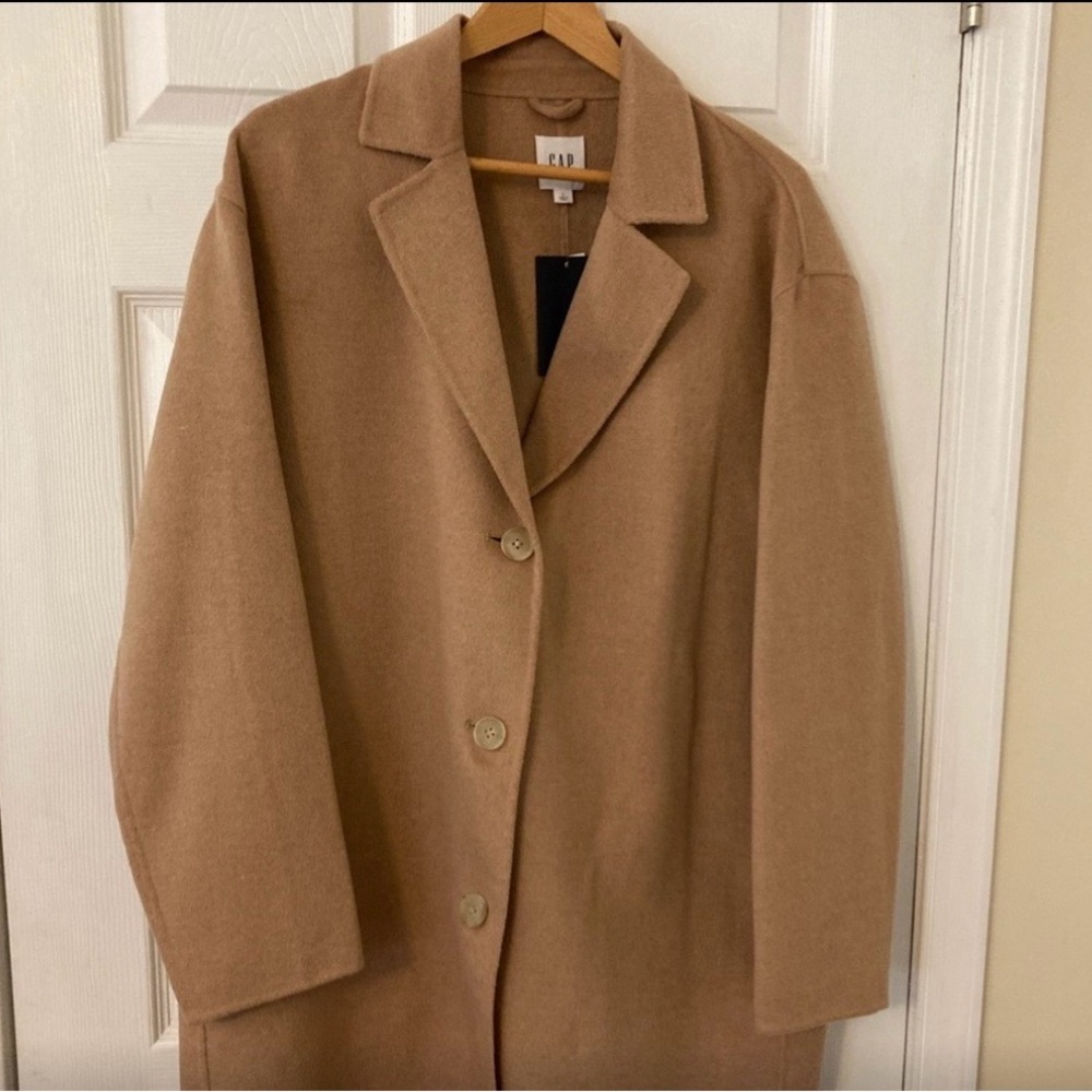 GAP Camel Wool-Blend Long Coat
